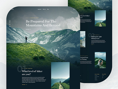 landing page about hiking and traveling animation branding graphic design icon illustration logo mob mobile app ux
