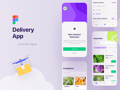 Delivery App UI Kit animation branding design graphic design icon illustration logo mobile app ui vector