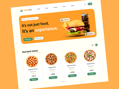 Food website 2d adobe adobexd agency branding business design ecommerce fastfood figma food illustration junkfood logo onlineorder order pizza ui ux website