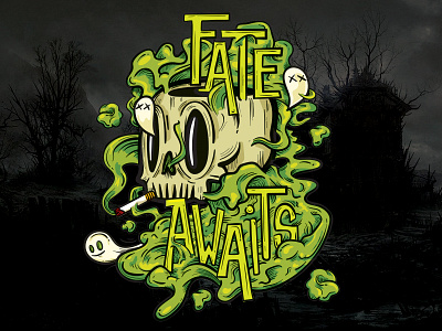 Fate Awaits illustration skull smoke