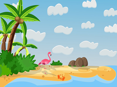 Illustrations for @flamingo-beach-banner