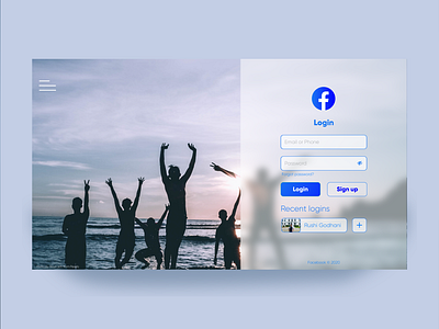 Facebook Concept app branding concept design facebook facebook ad friends friendship login logo typography ui ux uxui web website