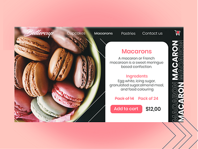 Macarons Selling bakery Website baker bakery branding concept ecommerce food illustration logo ui ux uxui web website