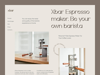 Espresso maker Landing page coffee concept design espresso espresso machine kickstarter landing landingpage uiux web web design