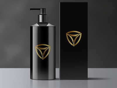 luxury logo in handwash bottle and box design flat illustration logo minimal vector