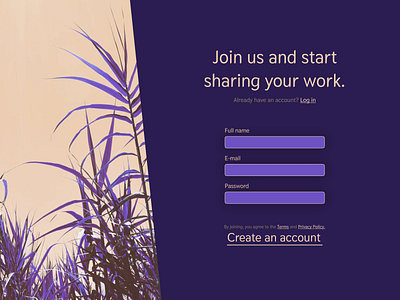 Account creation design desktop design sign up sign up page ui