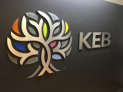 KEB Enterprises Logo :: Lobby Brand Wall essential health leaf leaves natural oils organic tree