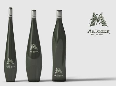 Millcreek Olive Oil Bottles [Concept] all bottle branding cold design extra first graphic design icon logo natural oil olive organic package design packaging pressed vector virgin