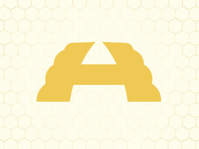 Apis Hive :: A+H+Hive :: Corporate Icon a bee beeswax buzz colony comb golden h hive honey honeycomb jar pollen queen sweet toast wax wing worker