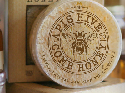 Apis Hive :: Raw Honey Packaging a bee beeswax buzz colony comb golden h hive honey honeycomb jar pollen queen sweet toast wax wing worker