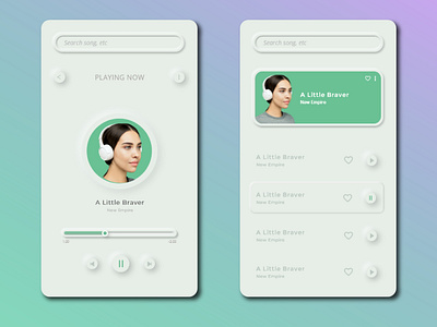 Music App media player music music app music artwork music player neuromorphic neuromorphicdesign uidesign uxdesign