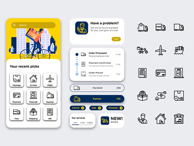 Logstics Icons Set app design delivery icon icon design icons set illustration line logistics shipping ui ux vector webdesign