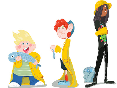 Fisherman boys characterdesign characters childrens book cover art illustration kidlit kidlitart
