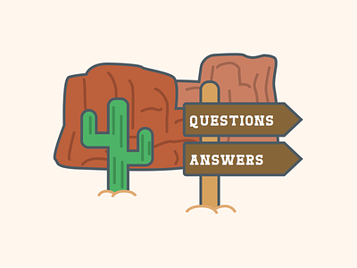 FAQs Illustration cactus desert faqs illustration mountains sedona vector western