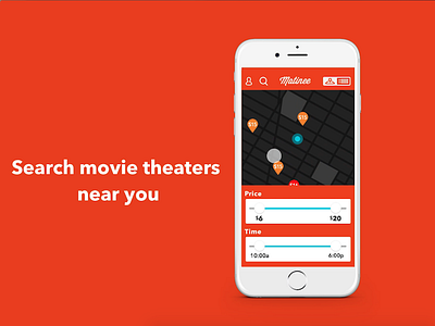 Matinee Promo Video animation app buy mobile movie product promo theaters tickets ui ux video