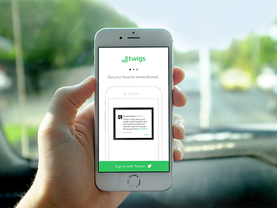 Twigs app app design branding green identity iphone logo mobile mockup onboarding product design twitter