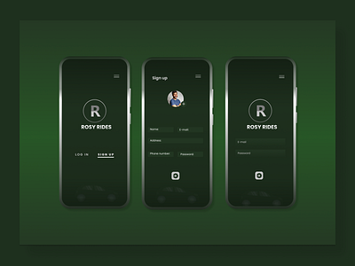 ROSY RIDES app ui ui design ux