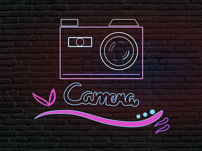 Camera icon in neon mode artwork branding camera icon digital illustration icon icons illustrator logo ui vector vector illustration vectors