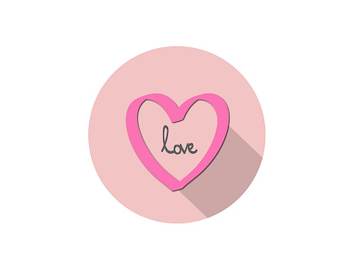 Valentine icon with pink love