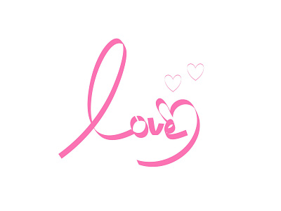 Valentine lettering text pink love