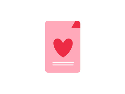Valentine icon with pink love card