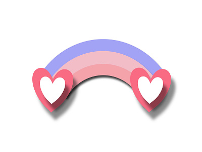 Valentine icon with sweet rainbow artwork design element graphic heart icon icon design illustration love pink purple rainbow red romance vector vector illustration