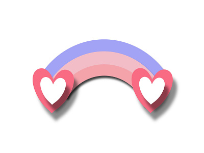 Valentine icon with sweet rainbow