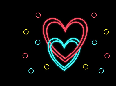 Valentine Neon Icon Two Love Colorful art concept decoration diy gift graphic greeting happy icon line icon neon neon icon romance romantic sign symbol valentine vector