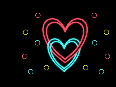 Valentine Neon Icon Two Love Colorful