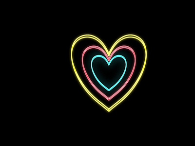 Valentine Neon Icon Three Love Colorful