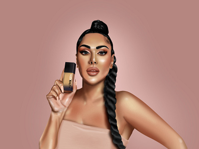 Huda Kattan in Portrait Illustration