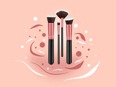 Brush Makeup Illustration