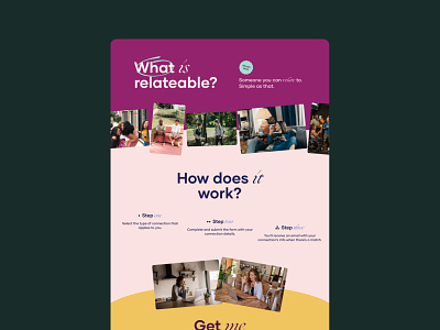 Landing and Form for Relateables form gallery landing page ui design ux design