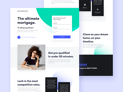 Ultimate mortgage features landing page mortgage product page real estate testimonial ui design ux design