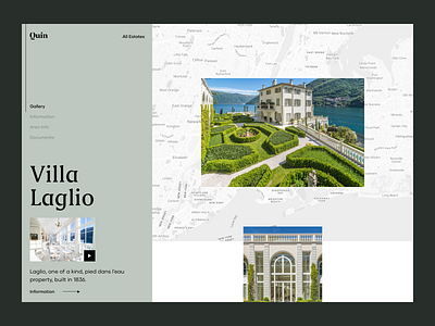 Villa Laglio Gallery Layout gallery info landing page layout luxury map minimal platform product real estate sidebar typography ui ui design ux ux design video villa web website