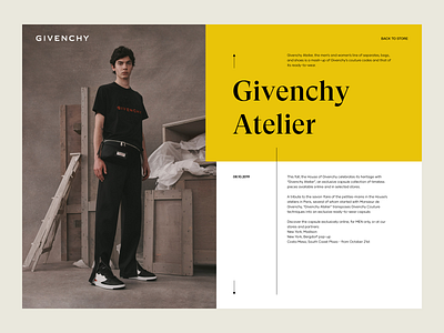 Givenchy Atelier article blog design fashion gallery givenchy image landing page layout luxury post ui design ux design web
