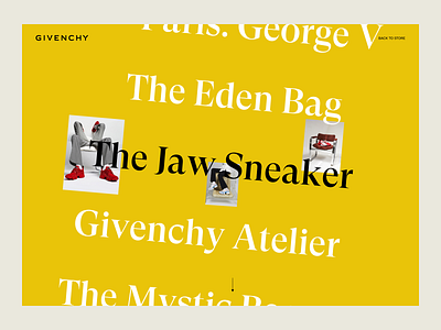 Givenchy Stories Menu articles brand fashion givenchy images landing page layout list luxury menu photography stories ui design ux design web