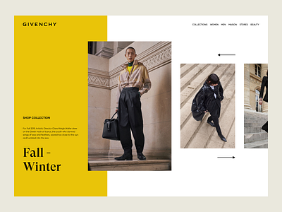 Givenchy Men Collection Preview design fashion gallery grid landing page layout lookbook luxury photography ui design ux design web