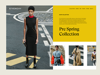 Givenchy Women Collection Preview brand collection fashion gallery landing page layout luxury photography photos spring ui design ux design web women