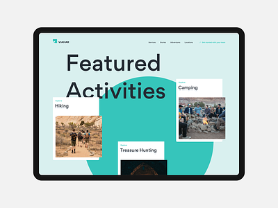 Featured Activities activities cards choice design featured gallery landing page layout menu outdoors ui design ux design web