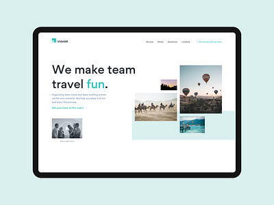 Team Travel adventure design gallery home page landing page layout photography team travel ui design ux design video web website