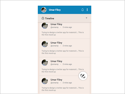 Material L - Twitter App [Timeline] android design material material l mobile twitter