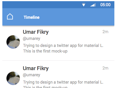 Material L - Twitter App [Timeline version 2] android design material design material l mobile