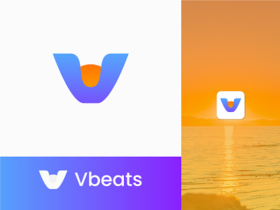 V Latter Logo - Modern V - Vbeats Logo Design
