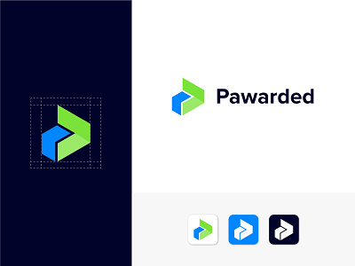 P Latter Logo - Modern P - Pawarded Logo Design