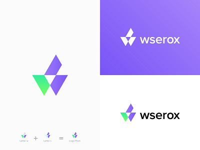 Wserox, Modern W+S Logo abstract advertising logo app logo brand identity branding business logo company corporate digital agency ecommerce gradient illustration logo design marketing logo modern logo modern w startup tech logo technology visual identity