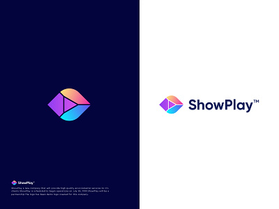 ShowPlay™ Logo Concept, Modern Logo abstract logo app icon brand identity branding button logo creative logo digital agency eye logo gradient logo logo logo design media logo modern modern logo modern logo design modern logos play button play logo tech logo visual identity