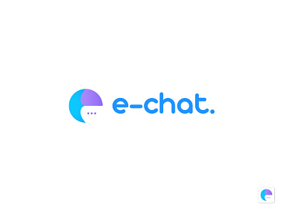 e-chat, messenger, App icon and logo design, e Logo