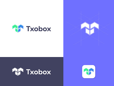 Txobox Logo blockchain blockchain logo brand identity branding crypto cryptocurrency design geometric isometric logo logo design metaverse logo modern logo nft logo nfts logo symbol tech