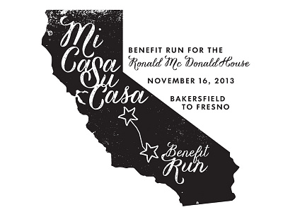Mi Casa Su Casa Benefit Run california grunge hollingsworth logo map run type typography ultra